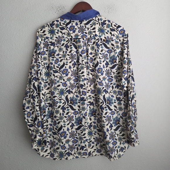 Sezane x Momoni Maxy Shirt in Arabesque Blue size 36 - Picture 9 of 11